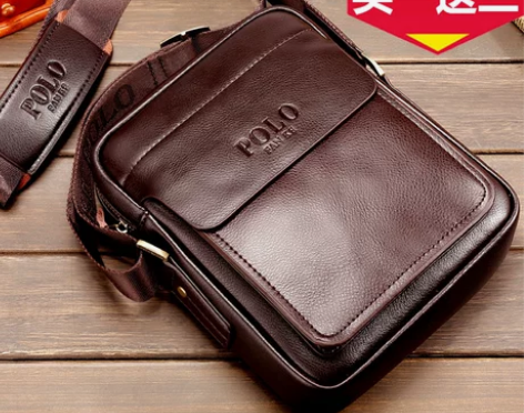 正品真皮男包单肩包休闲包竖款牛皮斜挎包韩版...