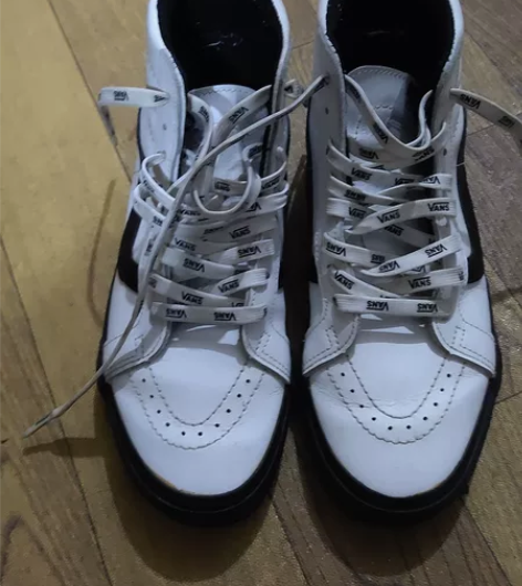 Vans范斯 黑白条纹休闲鞋  成色实物拍...