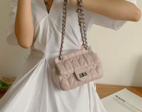 高级感小众菱格链条包包女2022新款潮百搭...