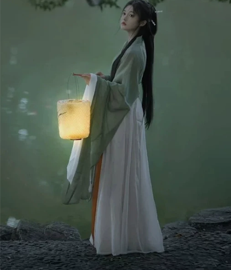 原创琵琶行汉服女魏晋制南北朝交领齐腰古装大...