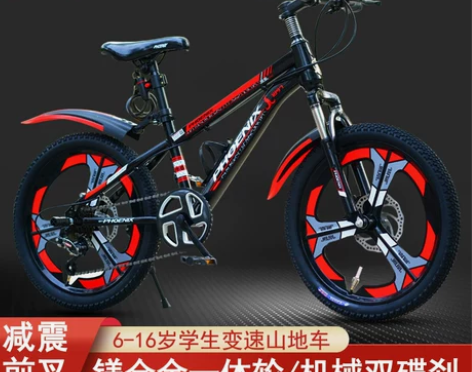 凤凰儿童自行车男女孩8-10-15中大童学...