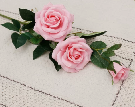 伊丽雅佳 塑料花仿真花装饰玫瑰花 客厅插花...