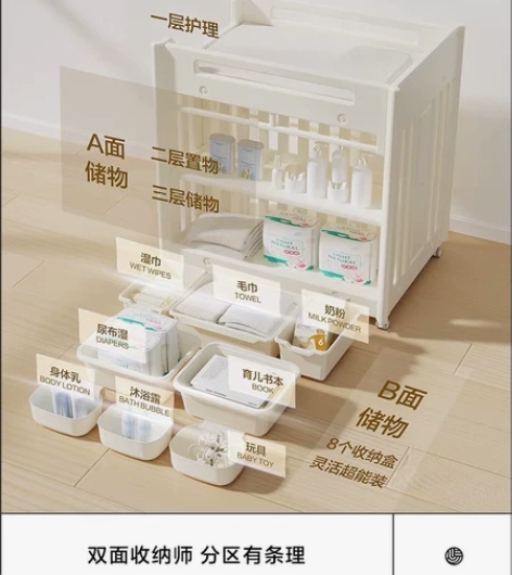正品旗舰店同仓直发BeiE贝易尿布台收纳盒...