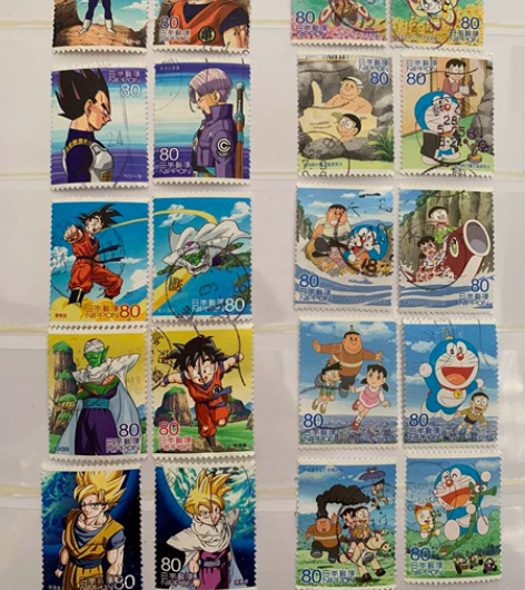日本动漫邮票，七龙珠30元，机器猫30元。...