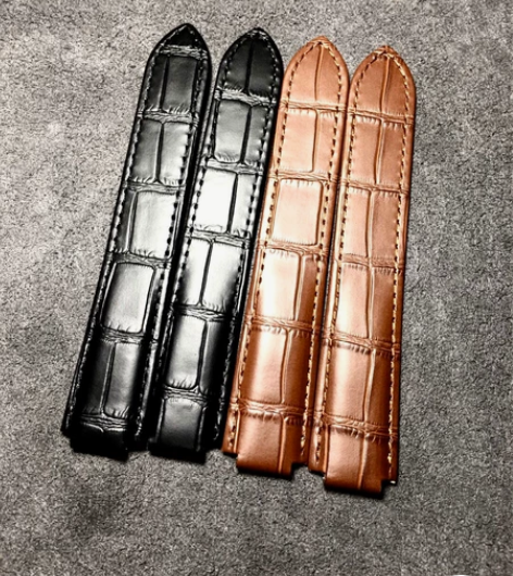 卡 地亚蓝气球牛皮表带 牛皮表带 黑色和棕色
