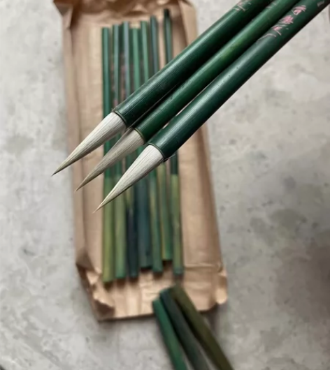 六七十年代文革育新笔厂，中楷羊毫老毛笔，整...