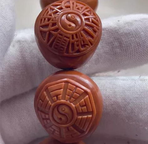田聪大师本人本工纯手工橄榄核雕刻四象八卦 ...