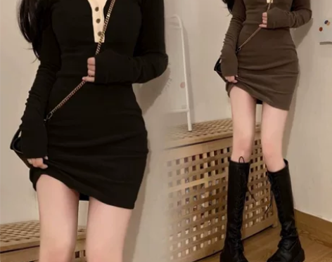 辣妹polo连衣裙女纯欲风收腰包臀裙 感兴...