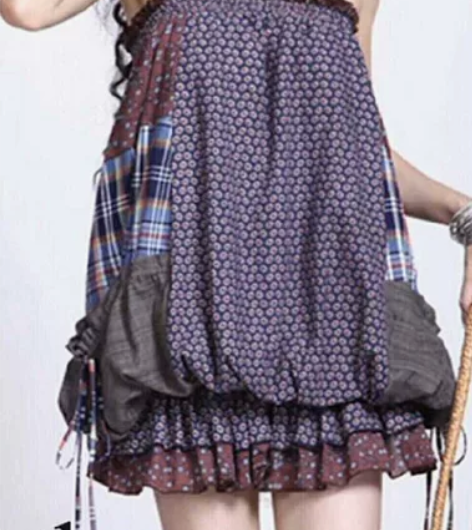 【Artka阿卡绝版】阿卡拼布方格吊带连衣...