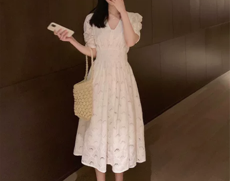 ?全新欧洲夏款 白色 仙 蕾丝裙子文艺风长...