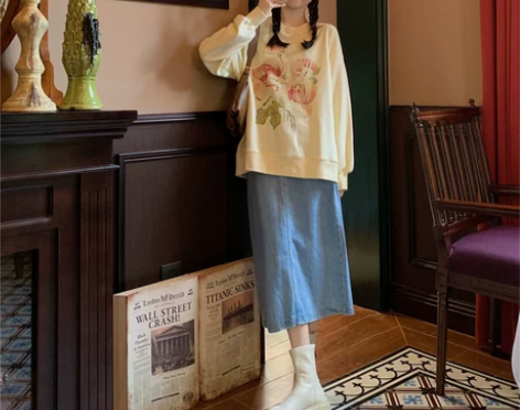 牛仔半身裙女2022夏季新款港风小个子高腰...