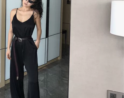 LEIYU垂感连体裤女夏 高腰显瘦连衣裤 ...