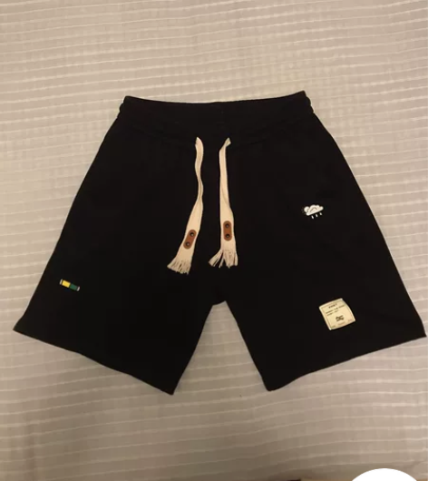 FRs.t云朵字母贴标休闲宽松短裤男女同款...