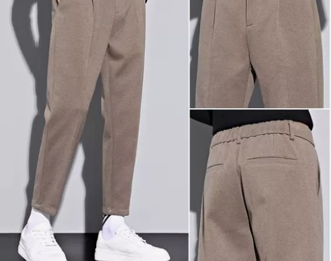 品质毛呢西裤男直筒休闲裤2022秋冬季新款...