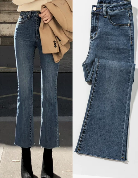 牛仔裤 牛仔裤子微喇女春秋2022年新款夏...