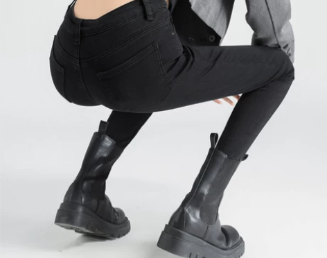 黑色牛仔裤女春秋季高腰小脚裤紧身显瘦202...