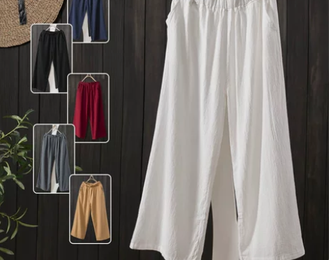 棉麻裤女2019夏新款韩版宽松大码七分直筒...