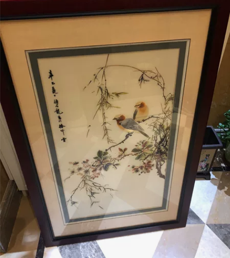挂画纯手工新款精品苏州刺绣画苏绣成品挂画玄...