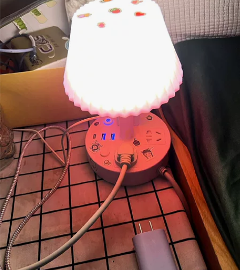 台灯护眼模式多功能台灯插座USB插板家用床...