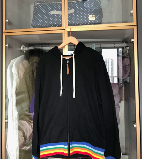 男士运动服 情侣运动服 彩虹色 黑色 感兴...
