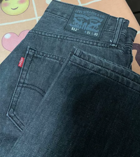 Levis李维斯511修身黑色男士牛仔裤，...