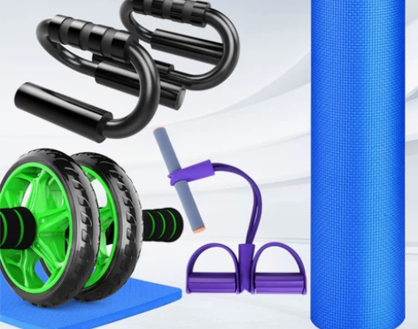 健腹肌轮初学者瑜伽垫俯卧撑男女室内健身器材家用多功能训练套装...