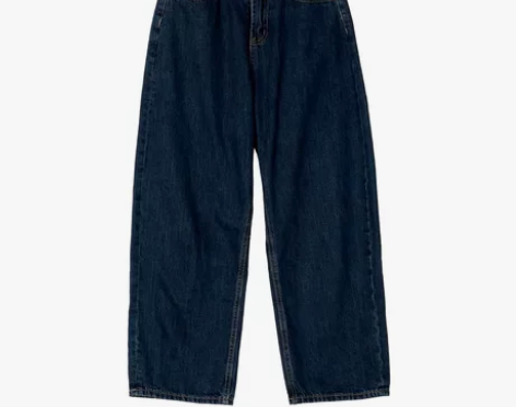 深蓝色抓绒宽松牛仔裤 巨显瘦 褶子是叠放的...