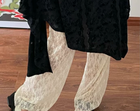 dorydory 原创蕾丝长裤复古浪漫少女...