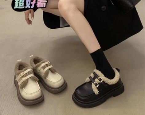 【捡漏 清仓女鞋】加绒加厚玛丽珍鞋增高厚底...