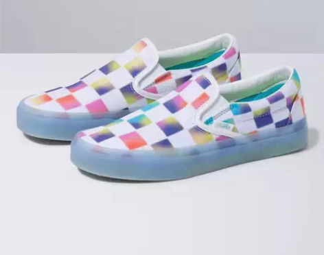36-39码 Vans 彩虹棋盘格一脚蹬S...