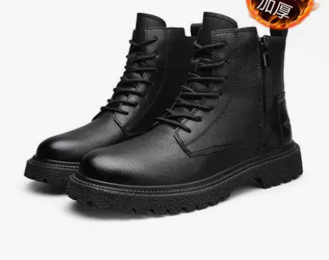 德国骆驼动感马丁靴男靴真皮复古保暖加绒高帮...