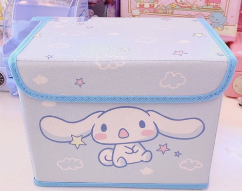 玉桂狗可爱桌面带盖无纺布整理箱文具化妆品多...