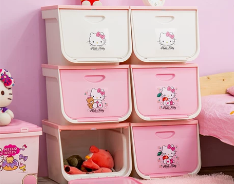 爱丽思前开式塑料儿童大号玩具收纳箱翻盖整理...