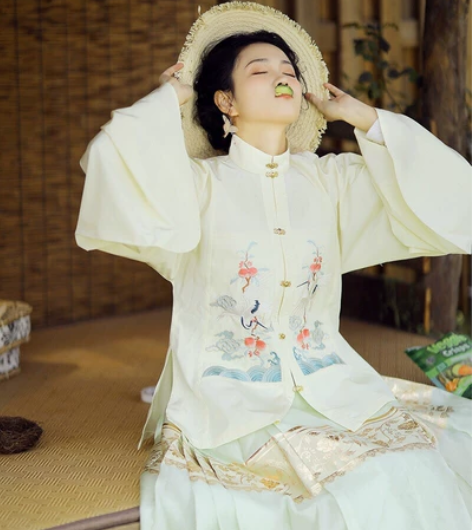 兰若庭 汉服 望水云鹤 明制 立领 补服 ...