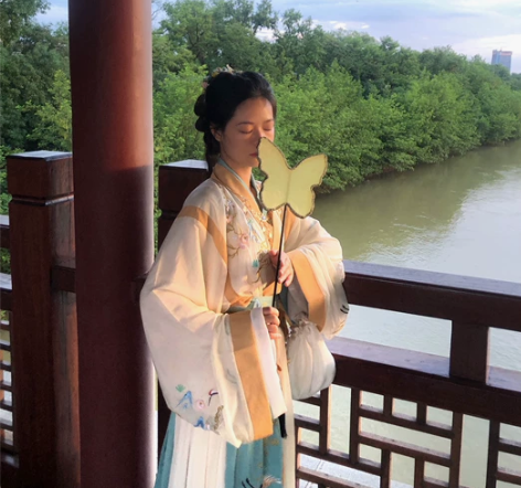 玉术原创汉服女羽集晋制齐腰魏晋风交领中国风...