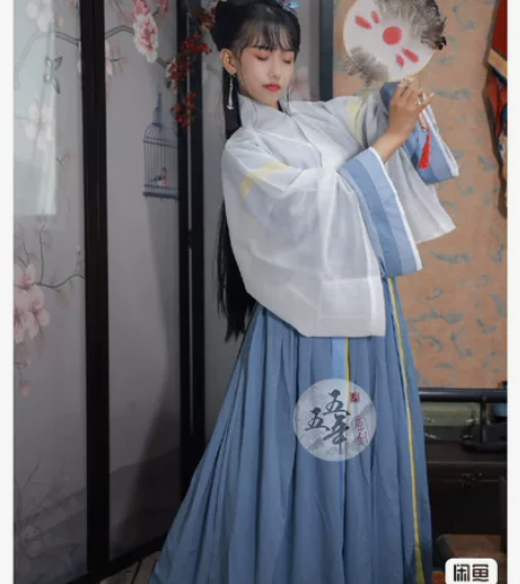 五五年汉服 霜降.秋焚 晋制交领齐腰襦裙男...