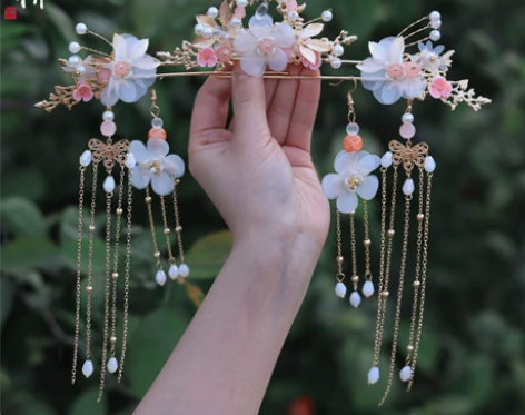 【狂欢价】汉服头饰流苏步摇发饰全套古风超仙...