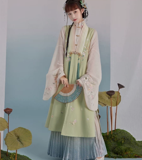 七月夕青萝 原创早秋新款立领长衫汉服琵琶袖...