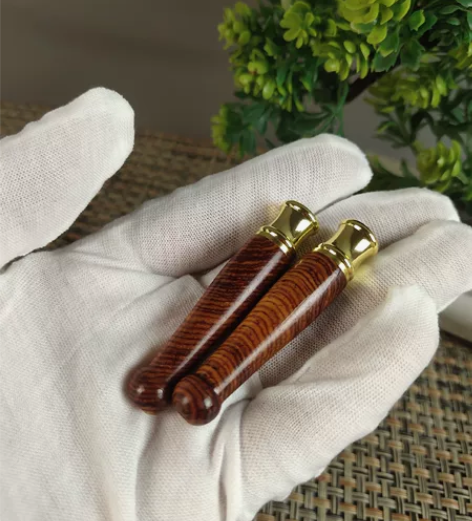 花梨实木小型直杆烟嘴可清洗循环型粗细双用烟...