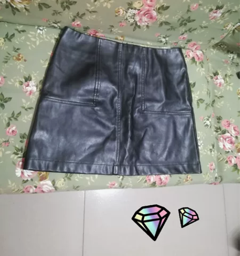 秋冬韩版包臀裙皮裙百搭a字裙薄绒内衬 腰围...