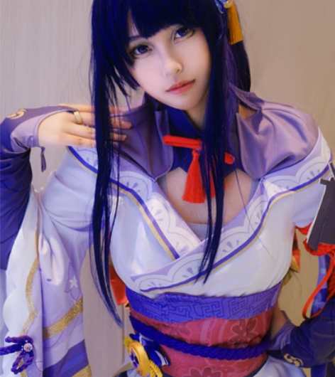 雷电将军cos服 次元依家xl码 ?假发 ...
