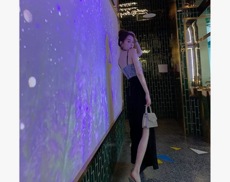 BEQUEENSTORY 余潇潇 蕾丝吊带...