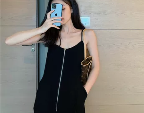 吊带连体裤女2022新品法式小众连体阔腿长...