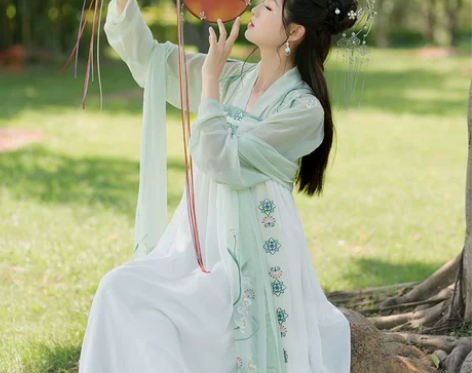 汉服齐胸襦裙古装广袖仙女飘逸大袖衫中国风学...