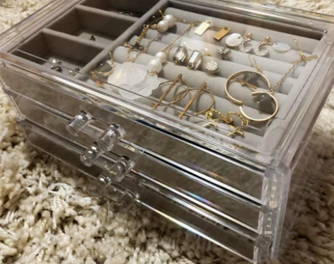 精美礼品透明塑料桌面首饰盒手表收纳盒耳环耳...