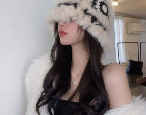 【国庆价】兔毛针织毛绒帽女秋冬季毛茸茸虎头...