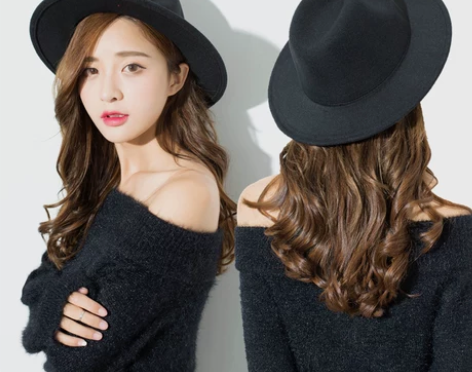 韩版黑色毛呢帽子女秋冬韩国复古小礼帽女英伦...