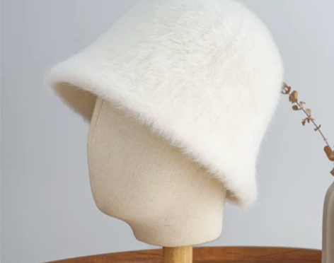 兔毛帽子女秋冬季2022年爆款水桶帽大头围...