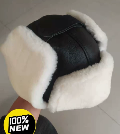 全新 【捡漏款】美利奴皮毛一体雷锋帽冬季保...