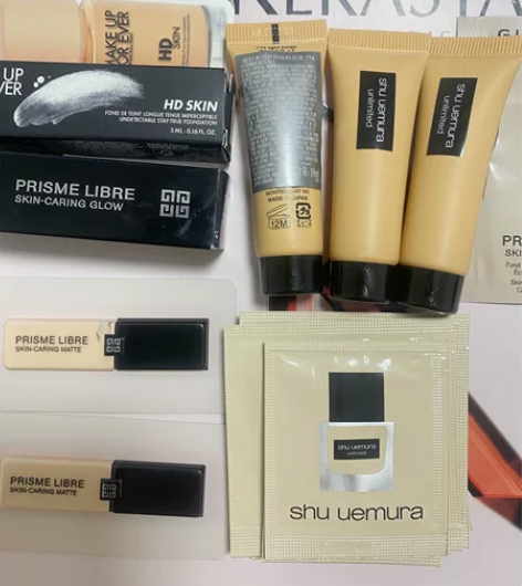 闲置粉底粉底试色植村秀小方瓶纪梵希柔雾玫珂...